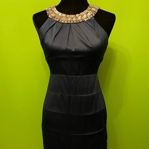 N Darlin romantic Navy blue cocktail prom formal dress, size 1/2